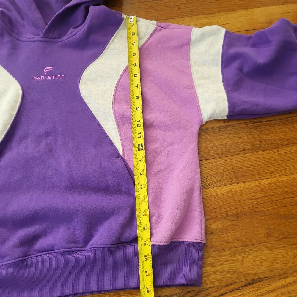 Fabletics Forever Fleece Hoodie Sweatshirt Cozy Medium Purple Athleisure Pocket - Picture 11 of 12
